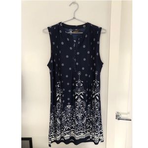 Blue floral sleeveless dress from Reborn.